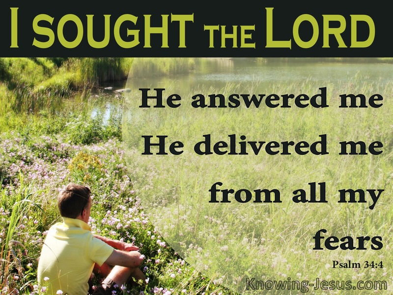 Psalm 34:4 He Delivered Me From My Fears (green)